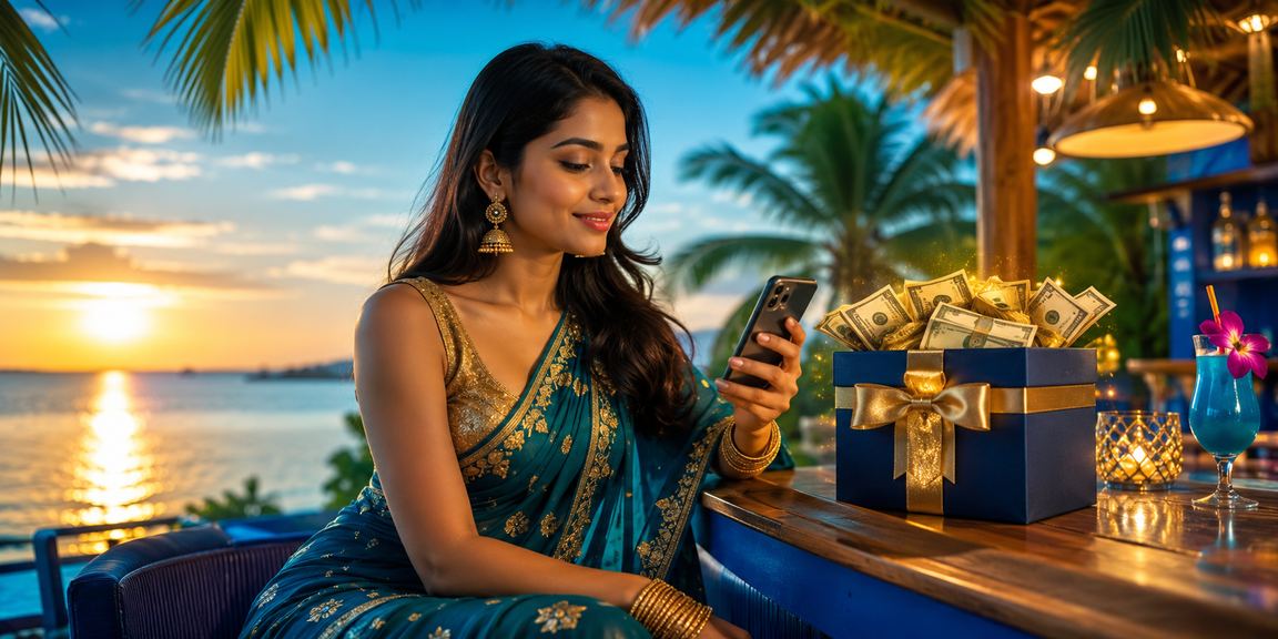 বগুড়ায় সমুদ্র সৈকতের পরিবেশে মোবাইলে ক্যাসিনো ও পেমেন্ট করছেন একজন ব্যবহারকারী